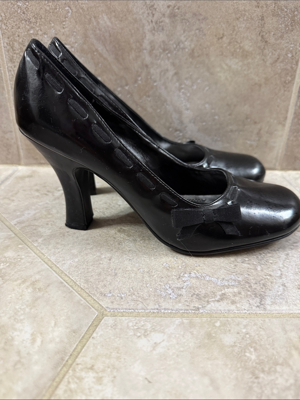 Unlisted Black Bow-Detail Heels Size 8